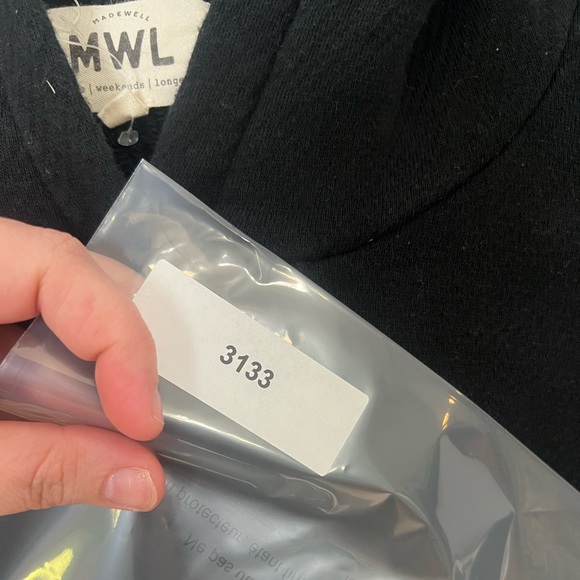 Madewell MWL Woman Size 3X Airyterry Hoodie‎ Sweatshirt in True Black - Picture 8 of 8